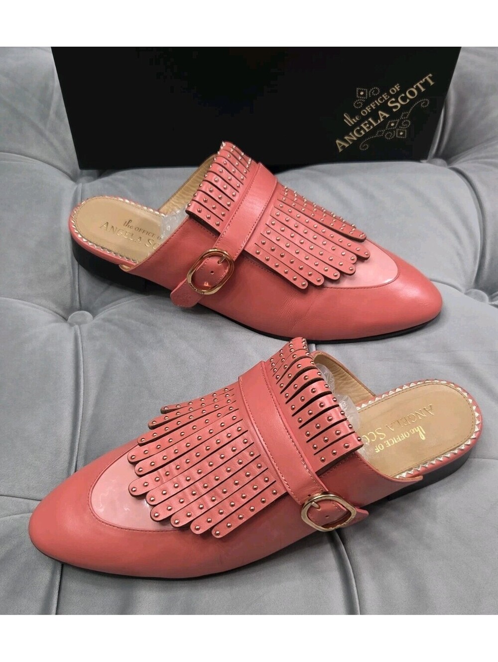The Office Of Angela Scott Ms Felicity Kiltie Fring Mule Pink Womens Shoes 41 10